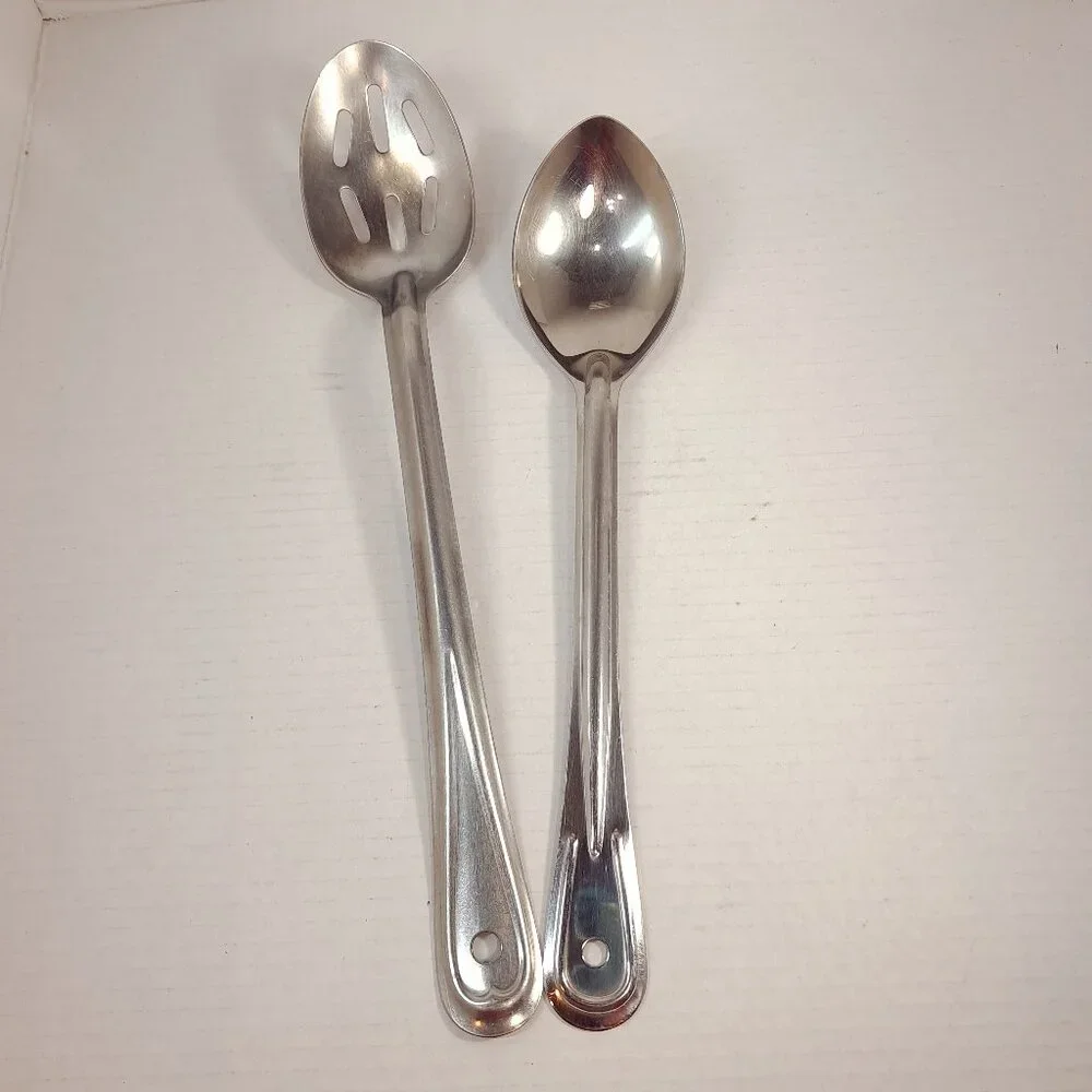 Vintage Stainless Steel spoons Gemco Polar Ware‎ Slotted Solid serving kitchen